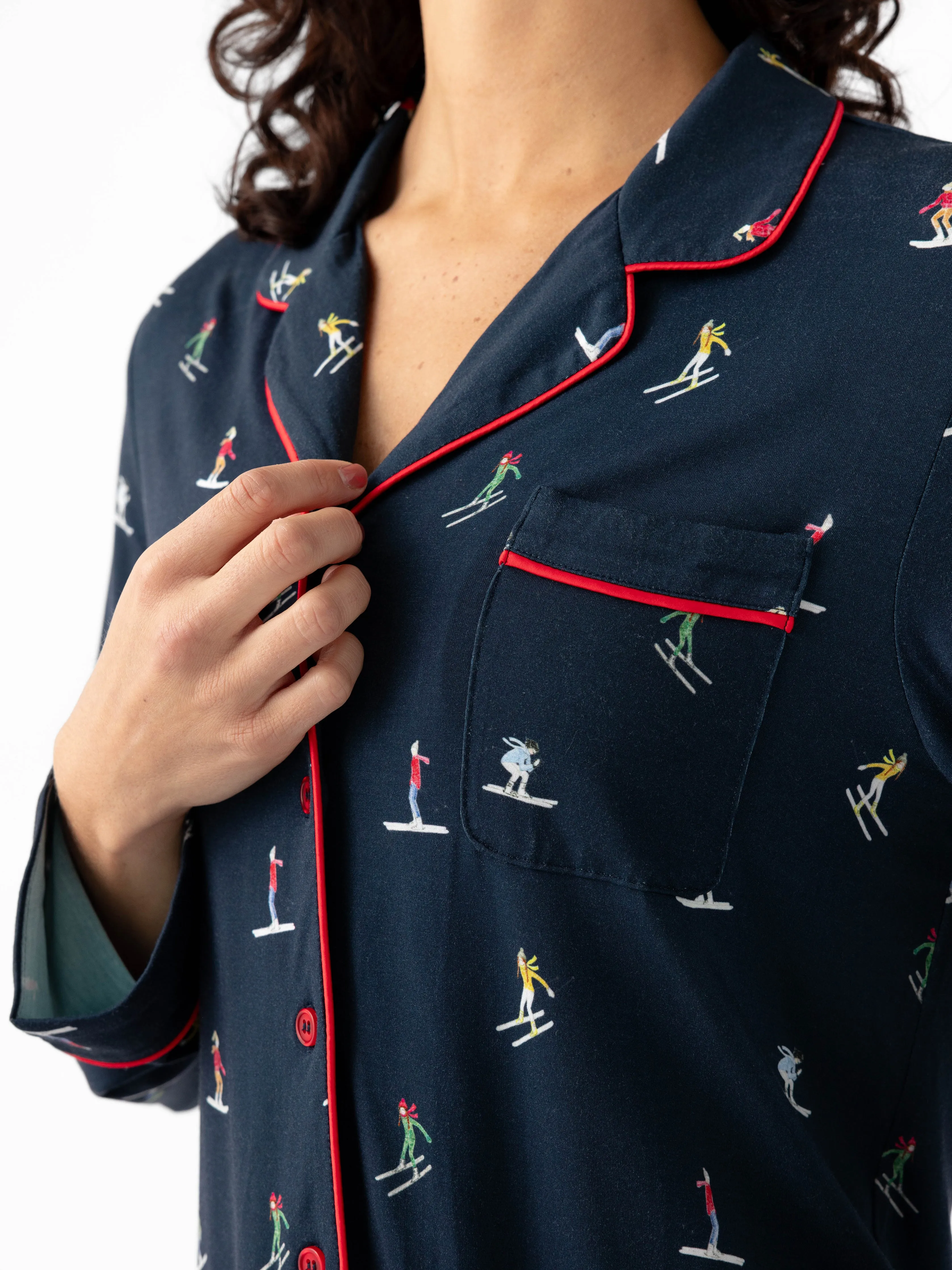 Women's Stretch-Knit Long Sleeve Bamboo Pajama Set