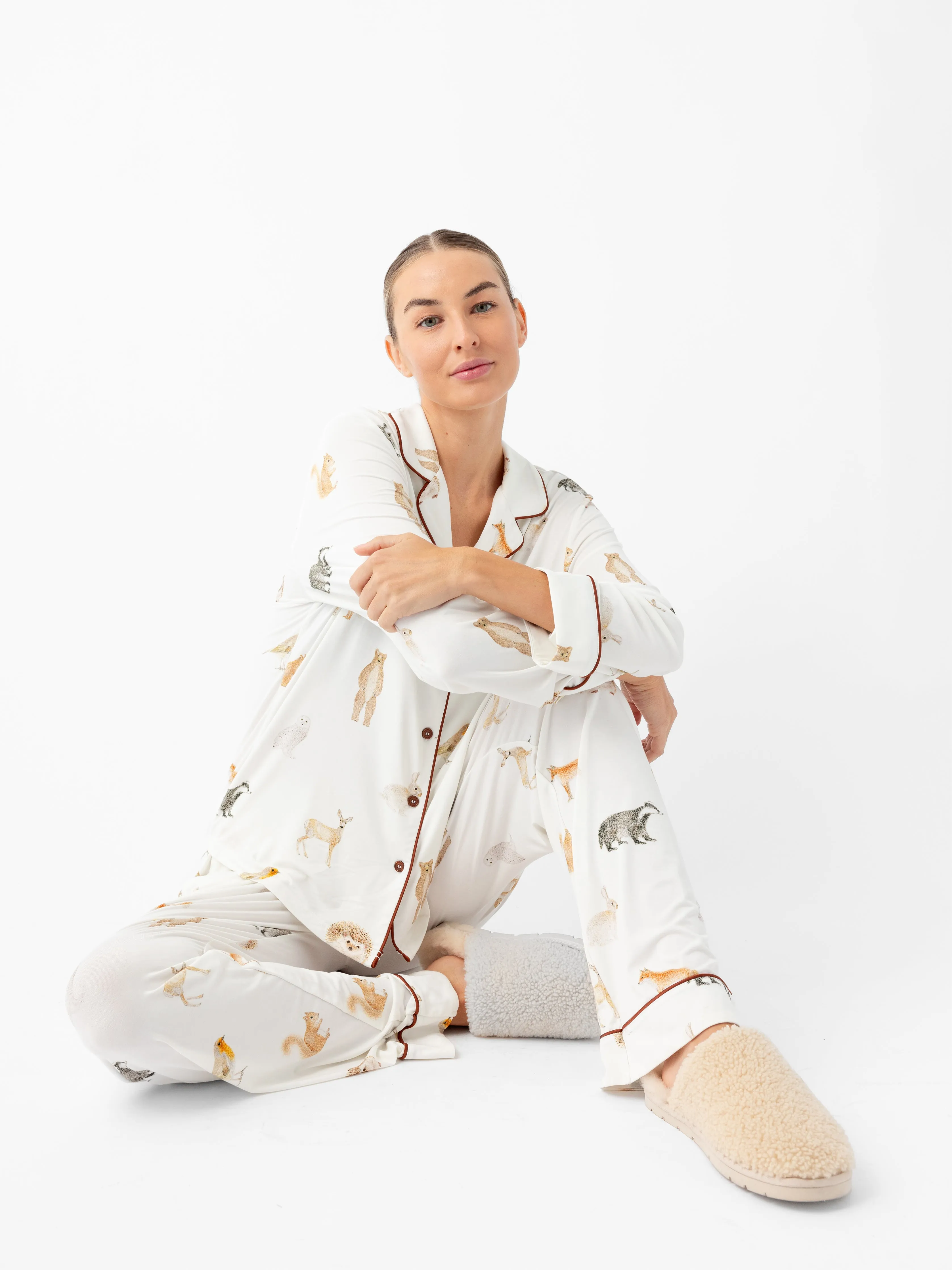 Women's Stretch-Knit Long Sleeve Bamboo Pajama Set