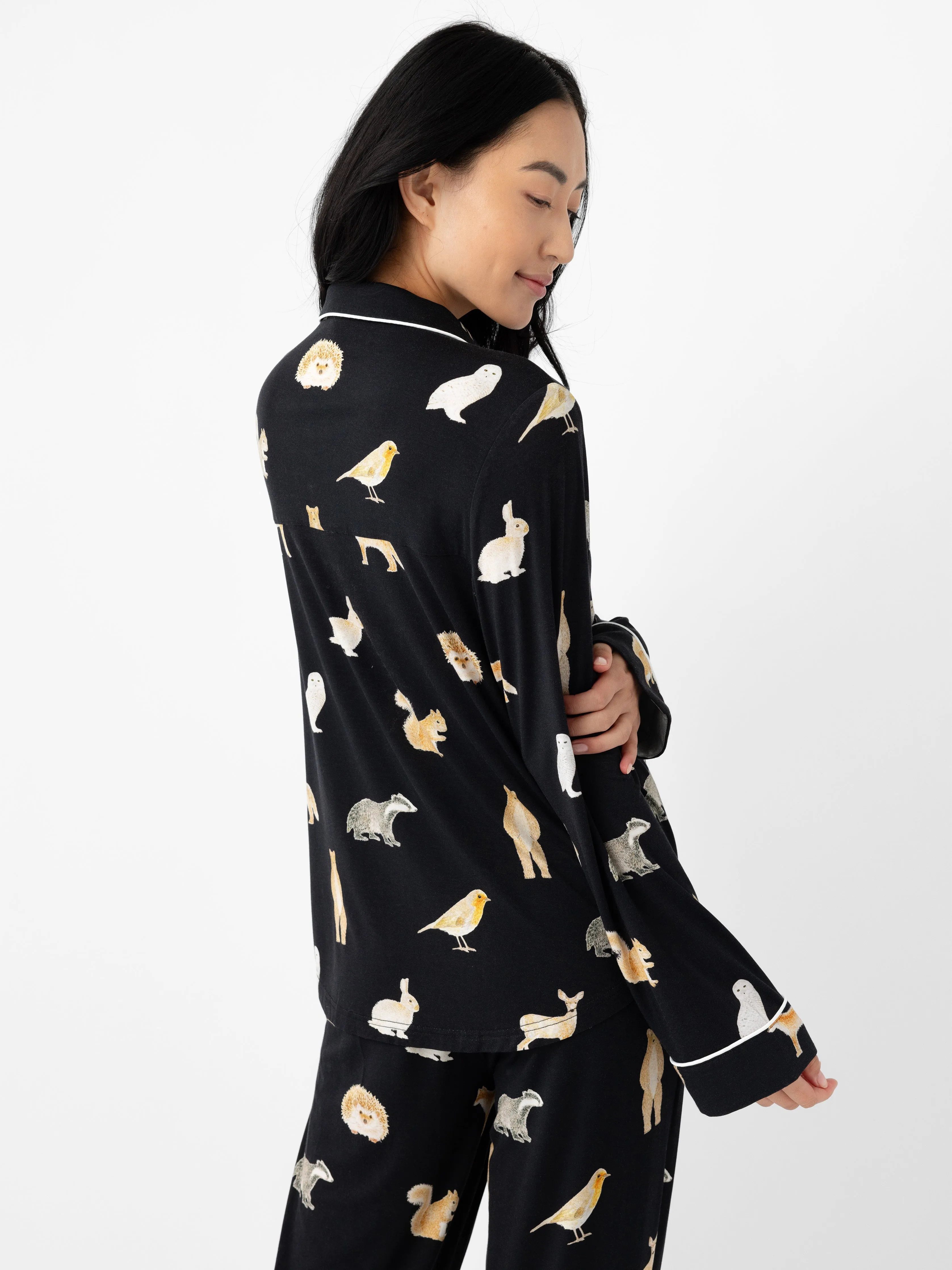 Women's Stretch-Knit Long Sleeve Bamboo Pajama Set