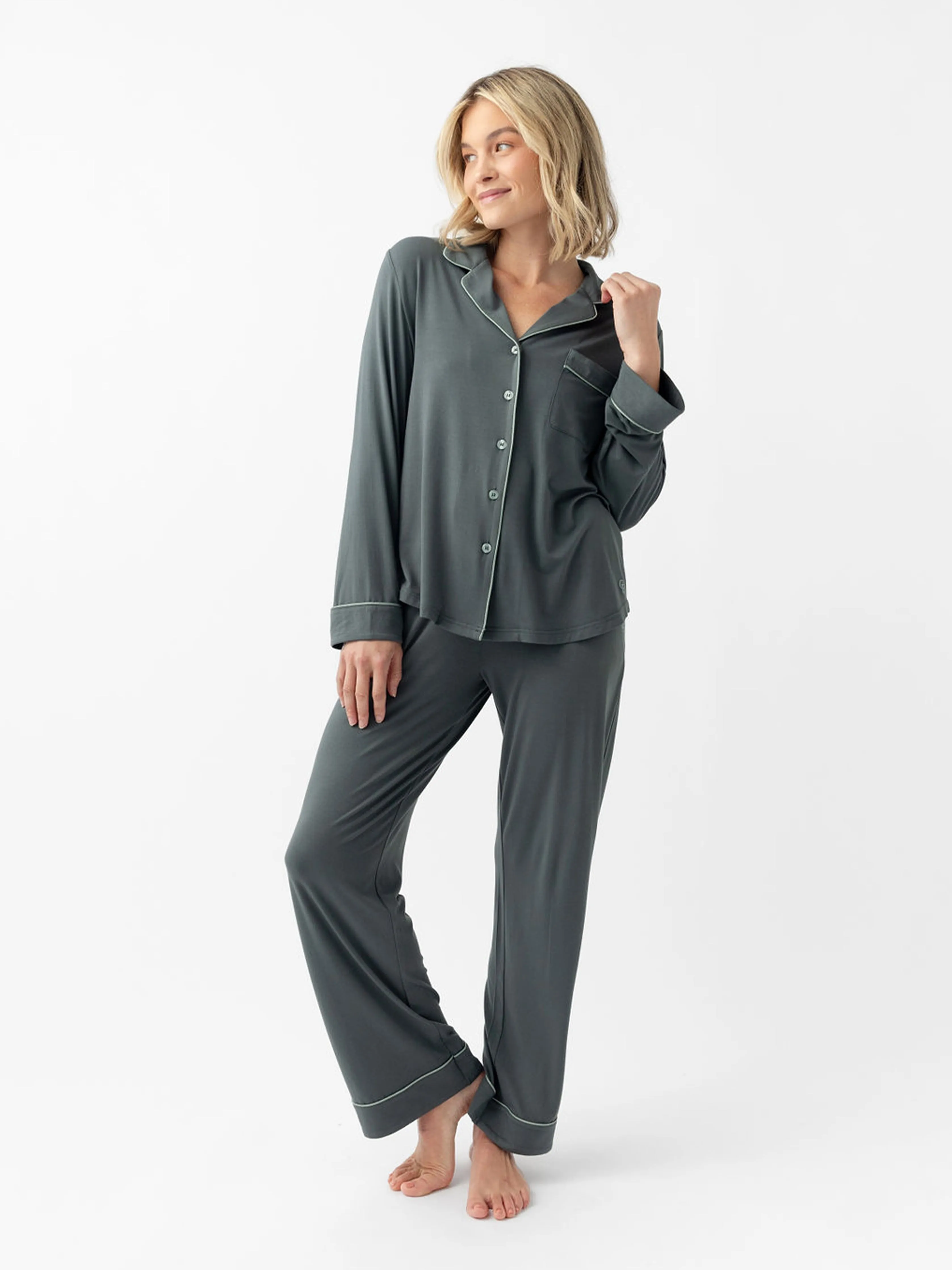 Women's Stretch-Knit Long Sleeve Bamboo Pajama Set