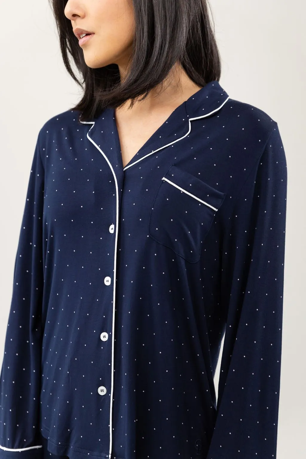 Women's Stretch-Knit Long Sleeve Bamboo Pajama Set