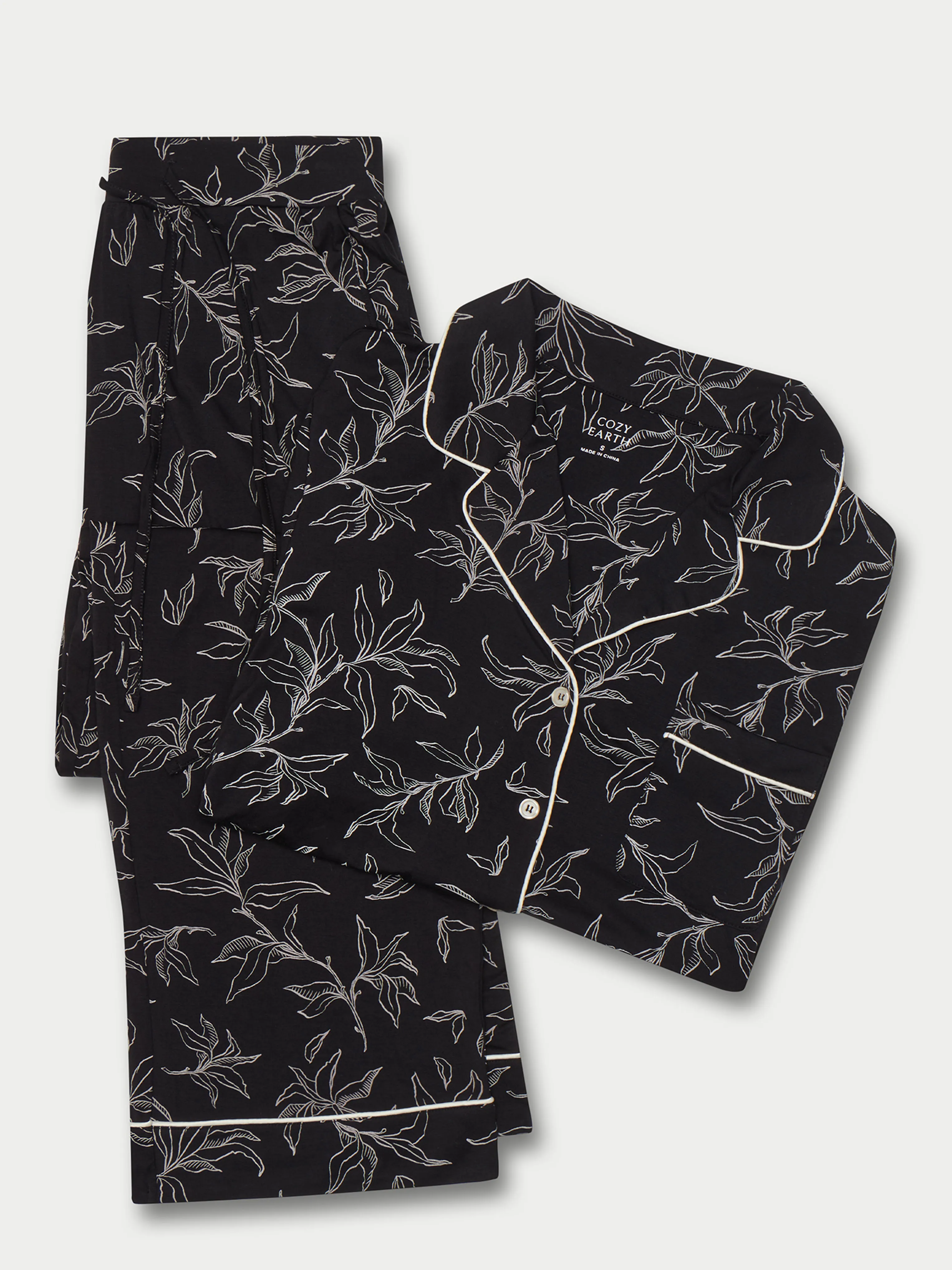 Women's Stretch-Knit Long Sleeve Bamboo Pajama Set