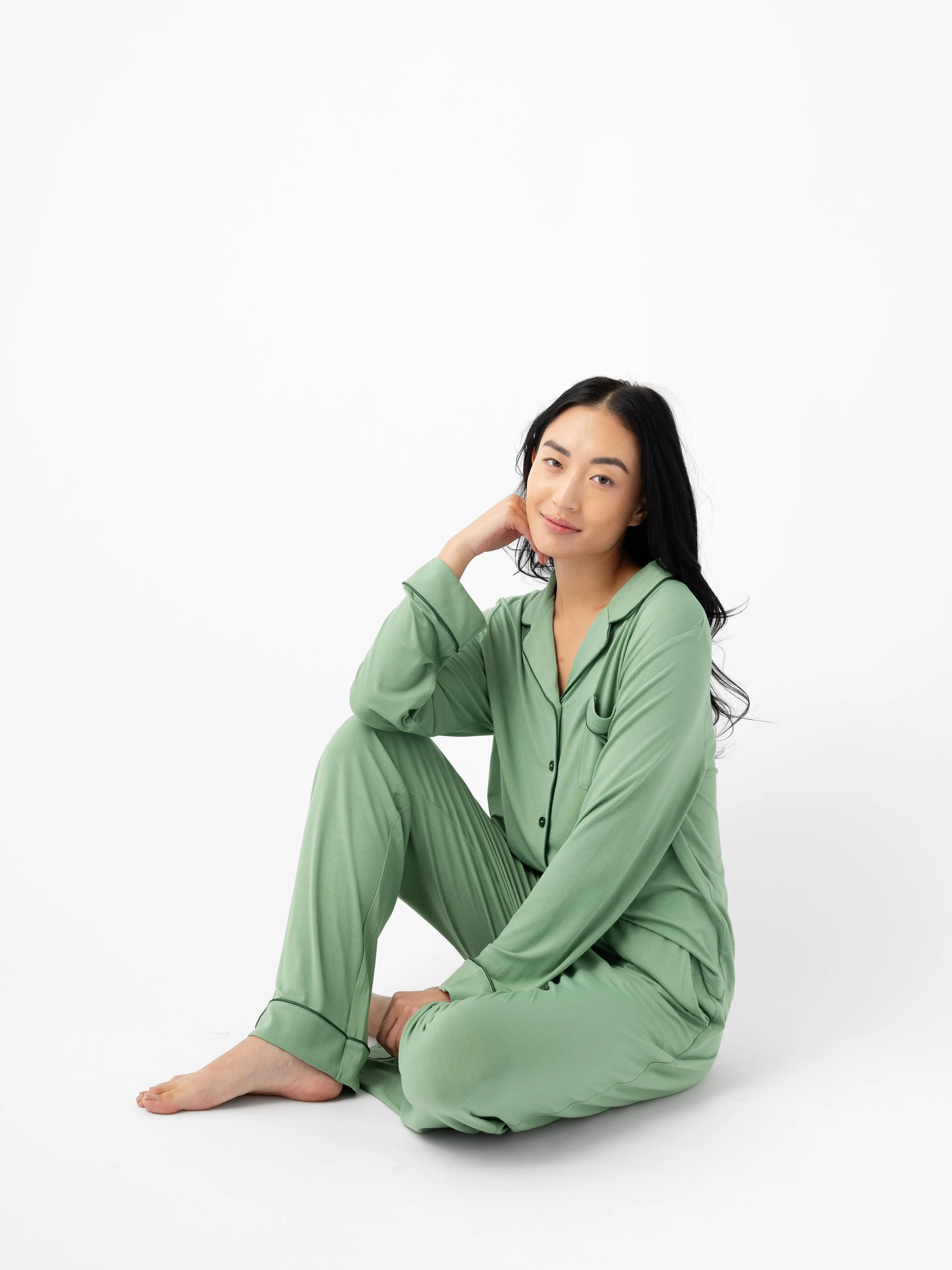 Women's Stretch-Knit Long Sleeve Bamboo Pajama Set