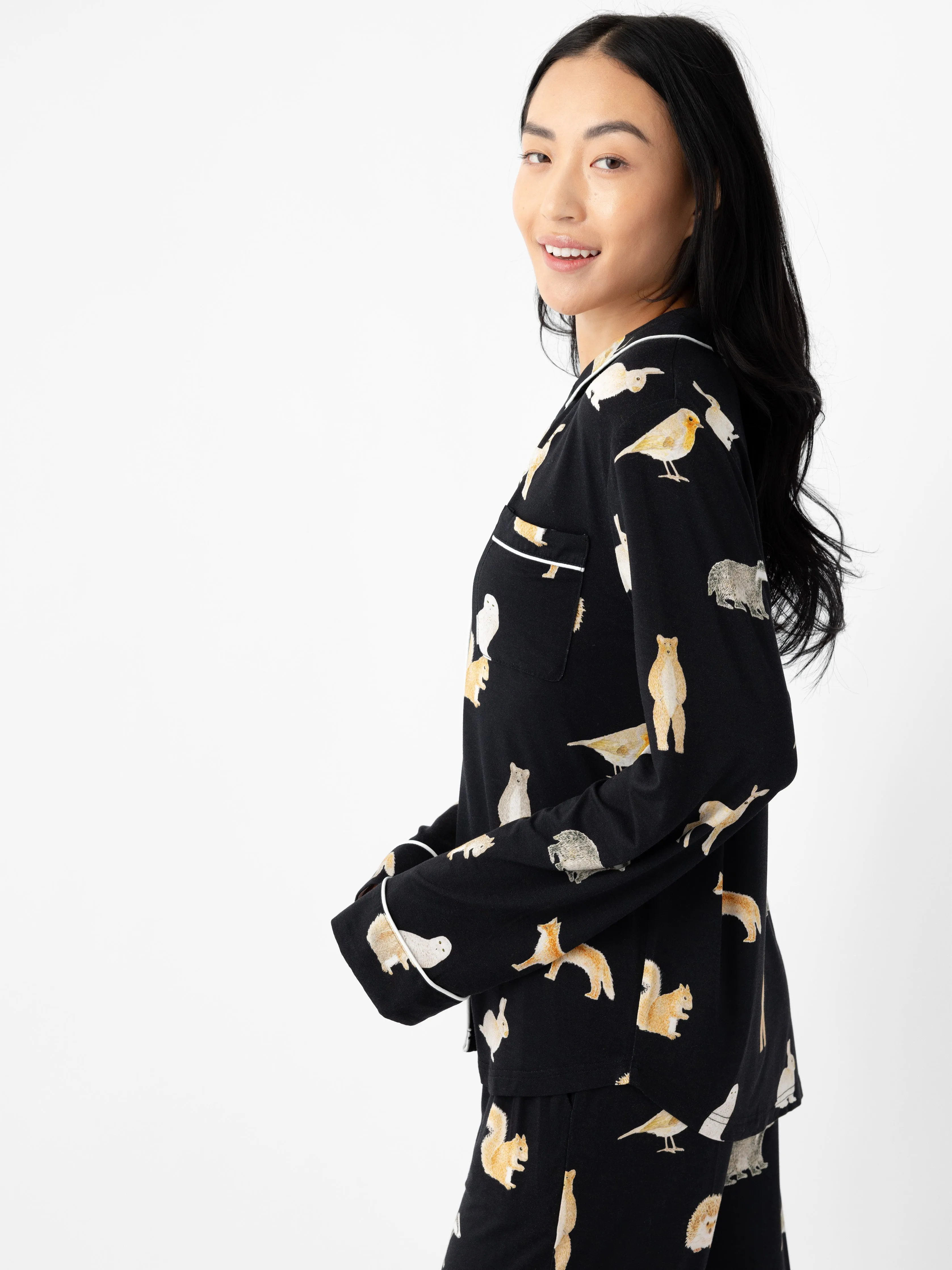 Women's Stretch-Knit Long Sleeve Bamboo Pajama Set