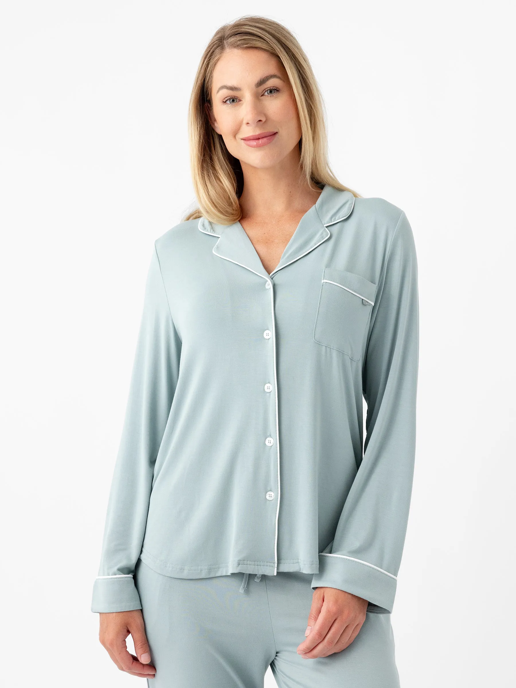Women's Stretch-Knit Long Sleeve Bamboo Pajama Set