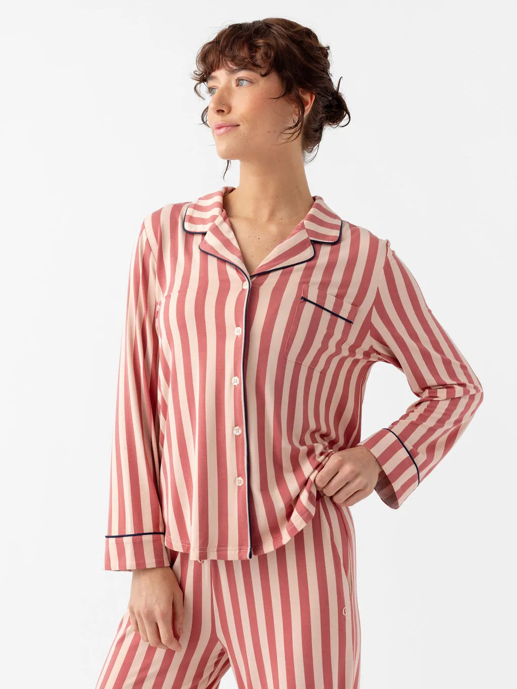 Women's Stretch-Knit Long Sleeve Bamboo Pajama Set