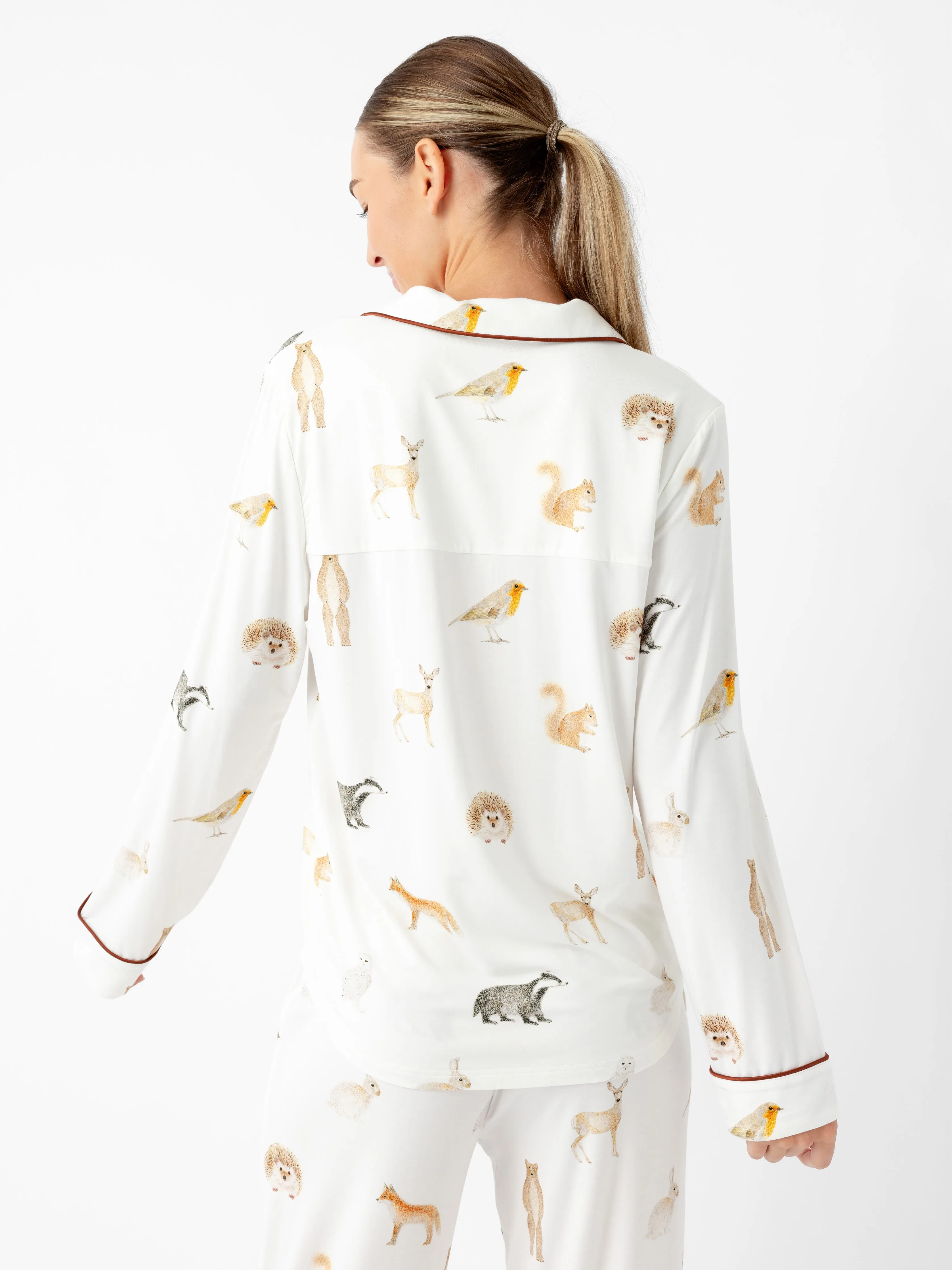 Women's Stretch-Knit Long Sleeve Bamboo Pajama Set