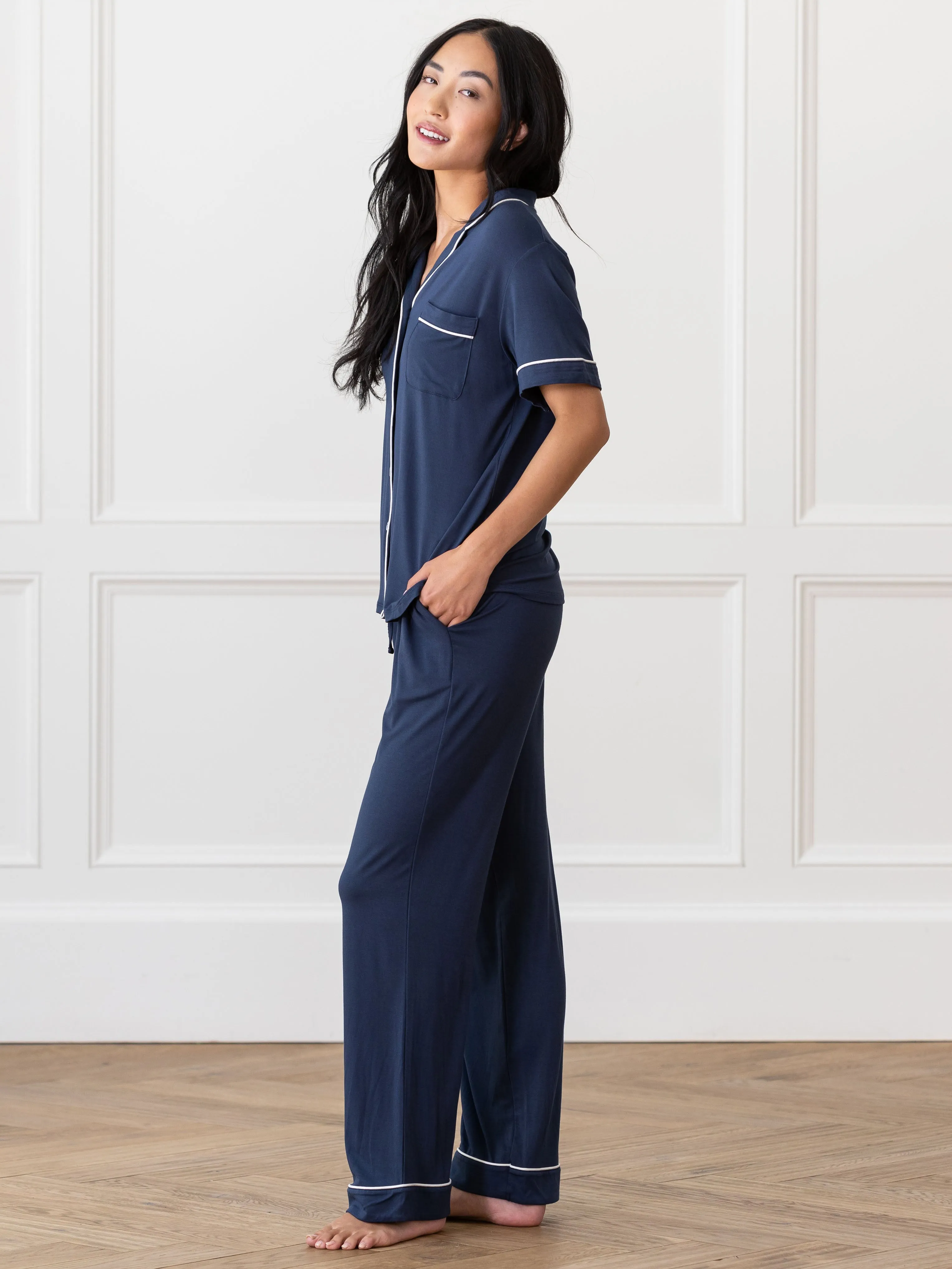 Women's Stretch-Knit Short Sleeve & Pant Bamboo Pajama Set