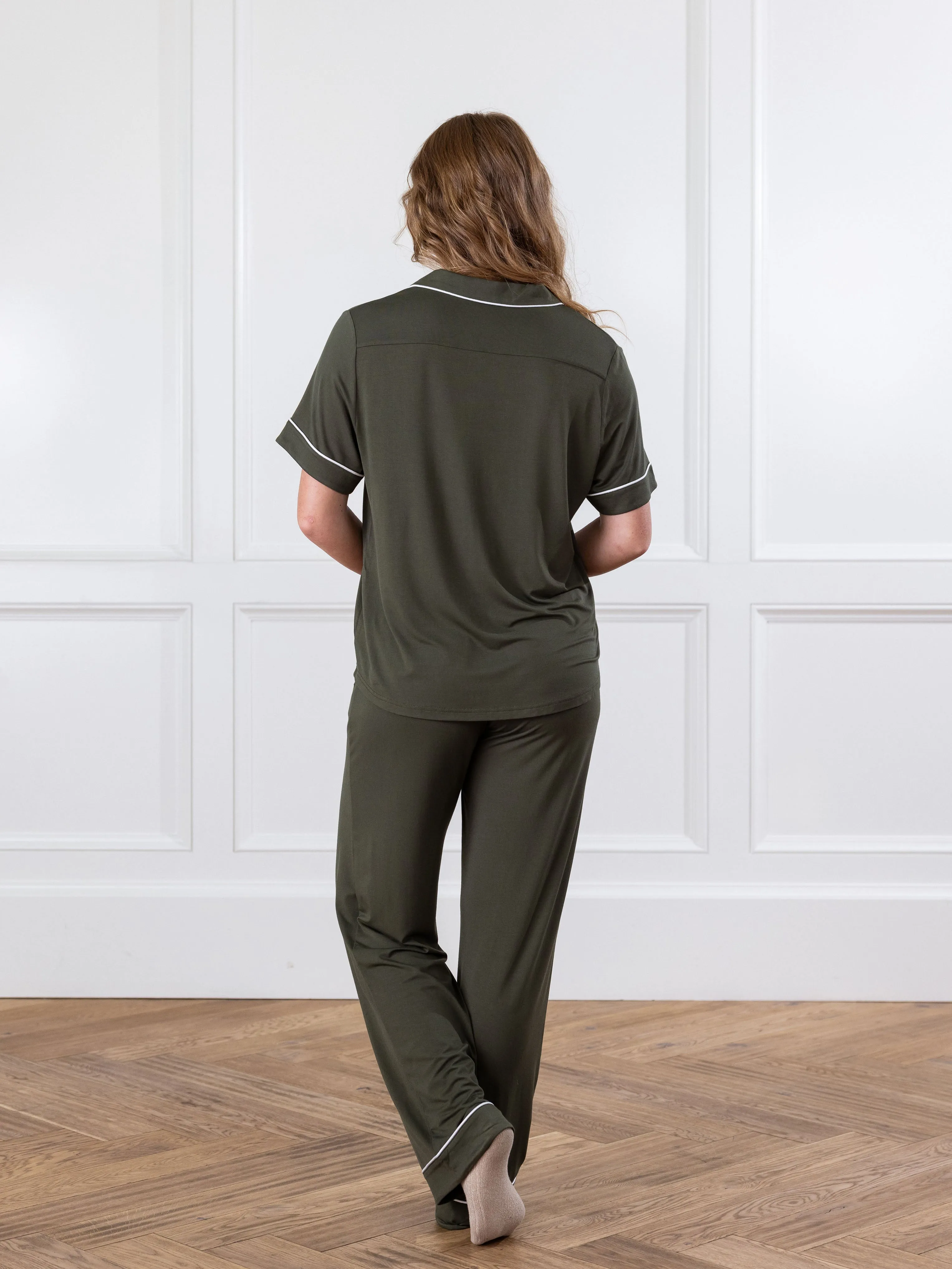 Women's Stretch-Knit Short Sleeve & Pant Bamboo Pajama Set