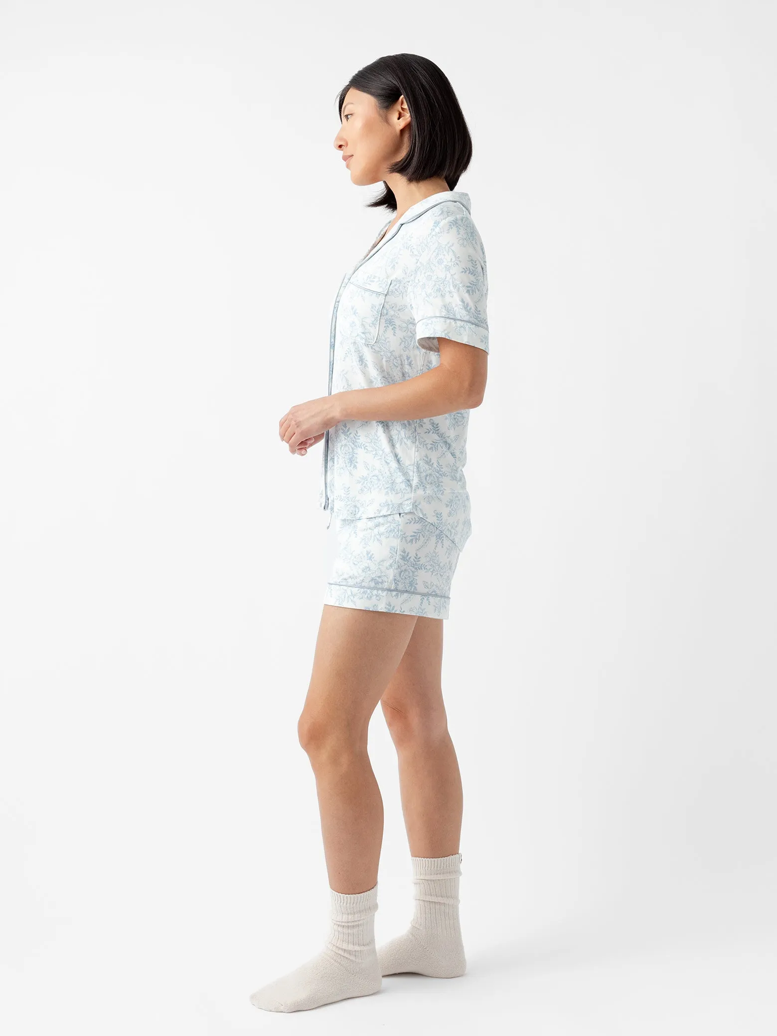 Women's Stretch-Knit Short Sleeve Bamboo Pajama Set