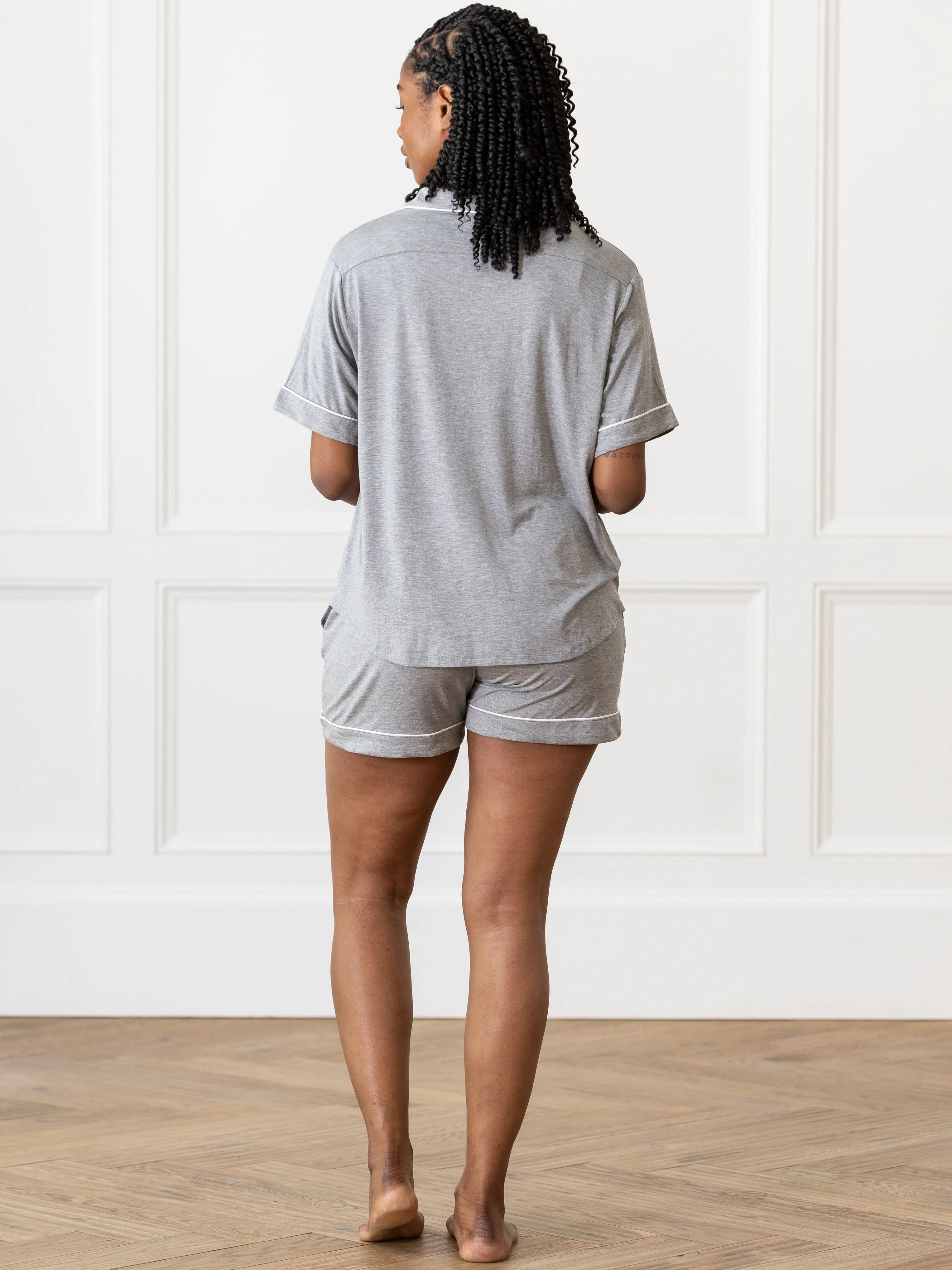 Women's Stretch-Knit Short Sleeve Bamboo Pajama Set
