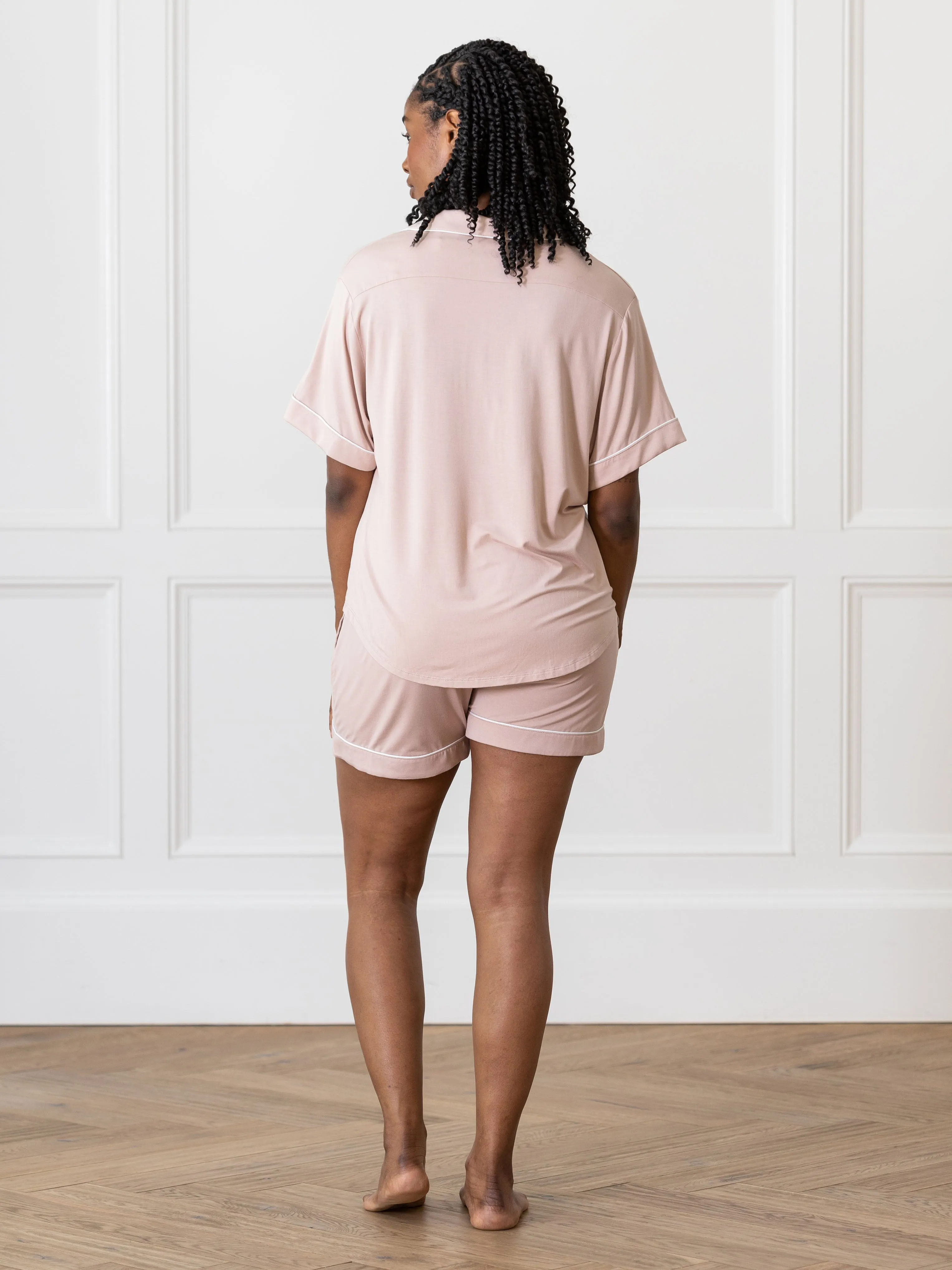 Women's Stretch-Knit Short Sleeve Bamboo Pajama Set